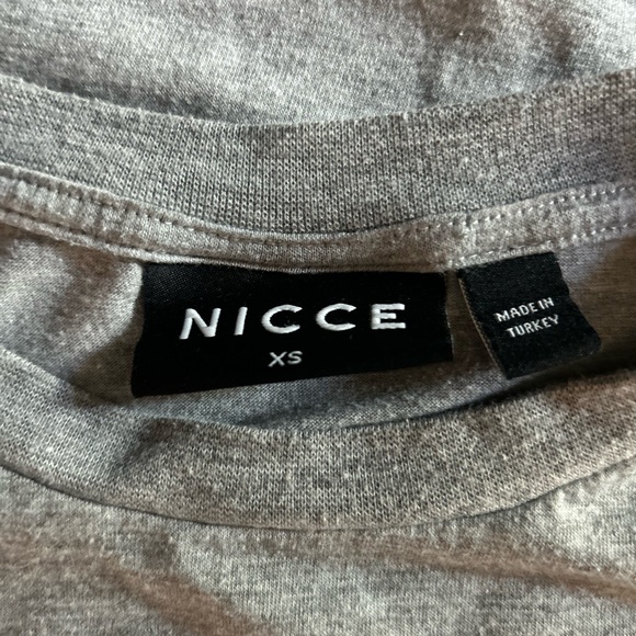 Nicce T-Shirt XS Grey 3D Embroidered Spellout Logo Short Sleeve Cotton Mens XS - Picture 11 of 14